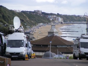 The coast path approach down to Bournemouth Pier during the TUC